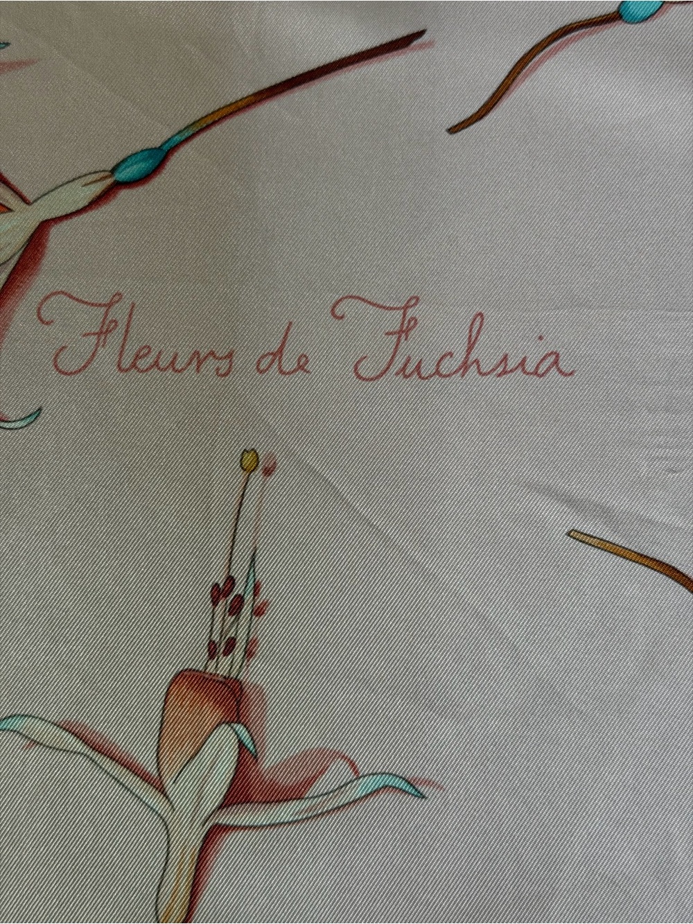 Hermes Fleurs De Fuchsia Silk Scarf. - Picture 4 of 16